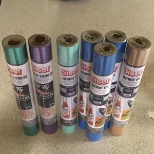Siser HTV 7 rolls lot - Tan, Sky Blue, Purple, Peacock Teal, Mint